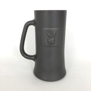 Vintage 70's PLAYBOY BUNNY Beer Stein Mug Gray Glass Coffee Cup